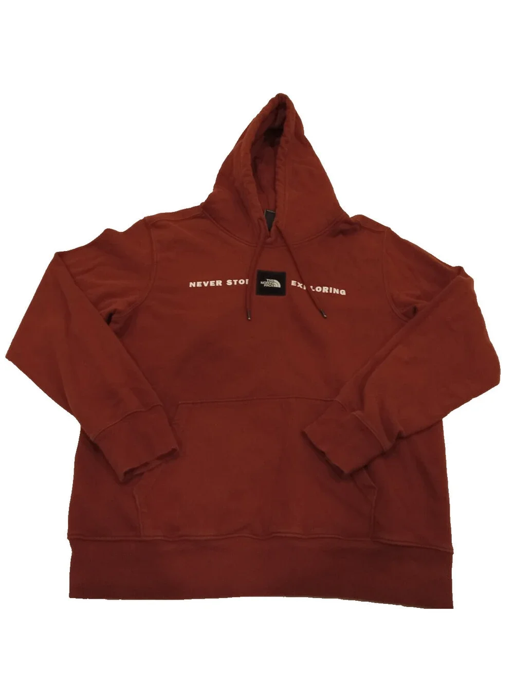 The North Face Reds Hoodie Mens Medium Brick House Red Never Stop Exploring M